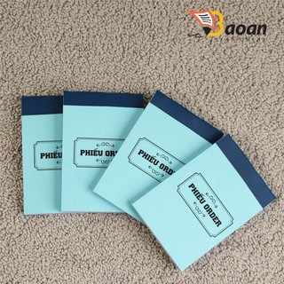 [5 cuốn] Phiếu Order, Sổ Order 2 LIÊN /50 bộ - Size 7x10cm - Sổ ghi món ăn, thức uống cho các quán ăn nhà hàng 50 bộ+++