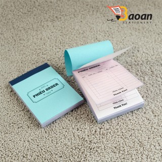[5 cuốn] Phiếu Order, Sổ Order 2 LIÊN /50 bộ - Size 7x10cm - Sổ ghi món ăn, thức uống cho các quán ăn nhà hàng 50 bộ+++
