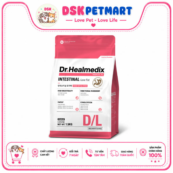 Thức Ăn Hạt Dr.Healmedix Low Fat Cải Thiện Hệ Tiêu Hóa Cho Chó - Túi 1.5kg