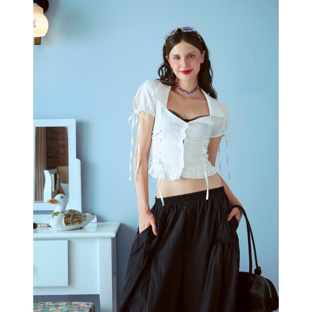 Soleil Top - Remmus | Áo cổ vuông dây đan chỉnh eo kiểu corset - BST SUMMER SLUMBER