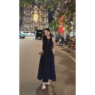 •𝙆𝙞𝙣𝙜𝙨𝙝𝙤𝙥𝙗𝙚𝙖𝙪𝙩𝙮•Váy Denim Khoá Kéo Dáng Dài QC