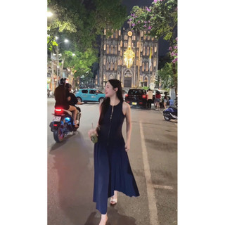 •𝙆𝙞𝙣𝙜𝙨𝙝𝙤𝙥𝙗𝙚𝙖𝙪𝙩𝙮•Váy Denim Khoá Kéo Dáng Dài QC