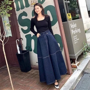 Chân váy jean maxi Z4R4 xuất dư