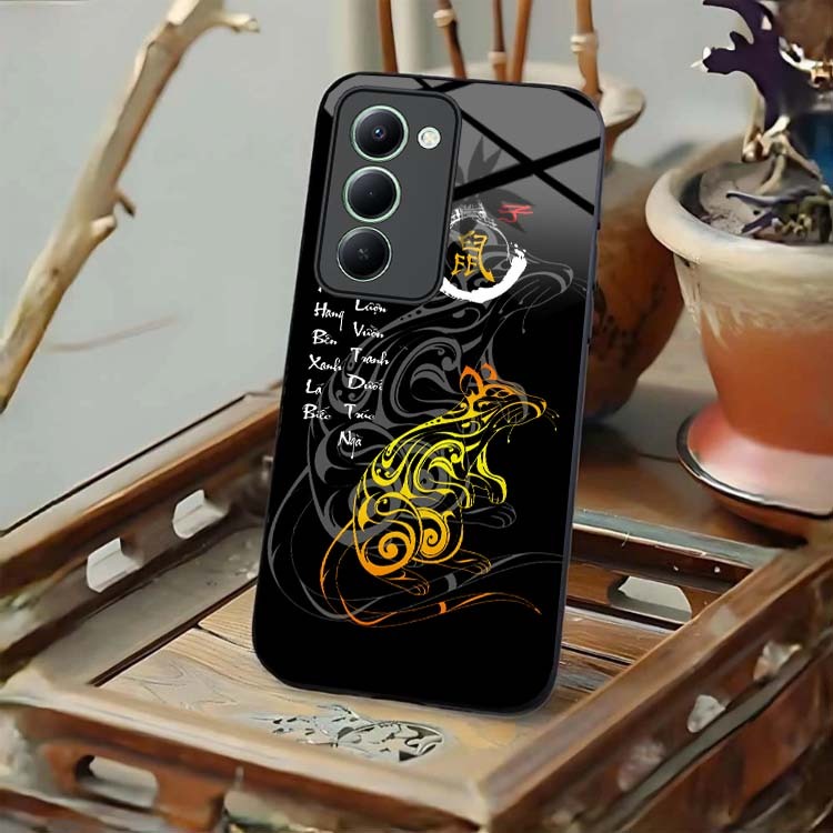Ốp Lưng Cho XIAOMI REDMI 15 Mặt Lưng Kính Cường Lực 12 Con Giáp Thư Pháp
