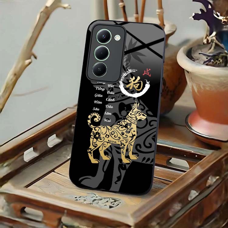 Ốp Lưng Cho XIAOMI REDMI 15 Mặt Lưng Kính Cường Lực 12 Con Giáp Thư Pháp