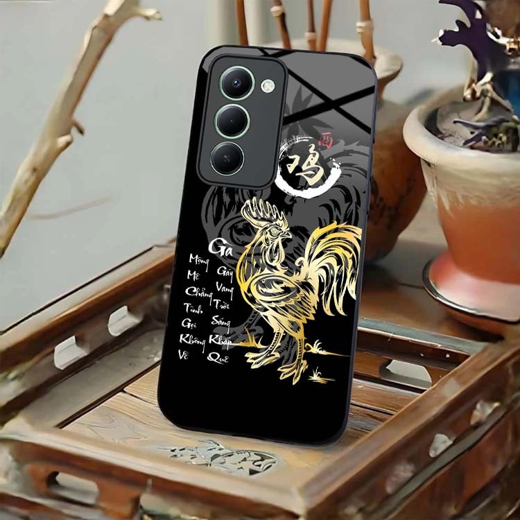 Ốp Lưng Cho XIAOMI REDMI 15 Mặt Lưng Kính Cường Lực 12 Con Giáp Thư Pháp