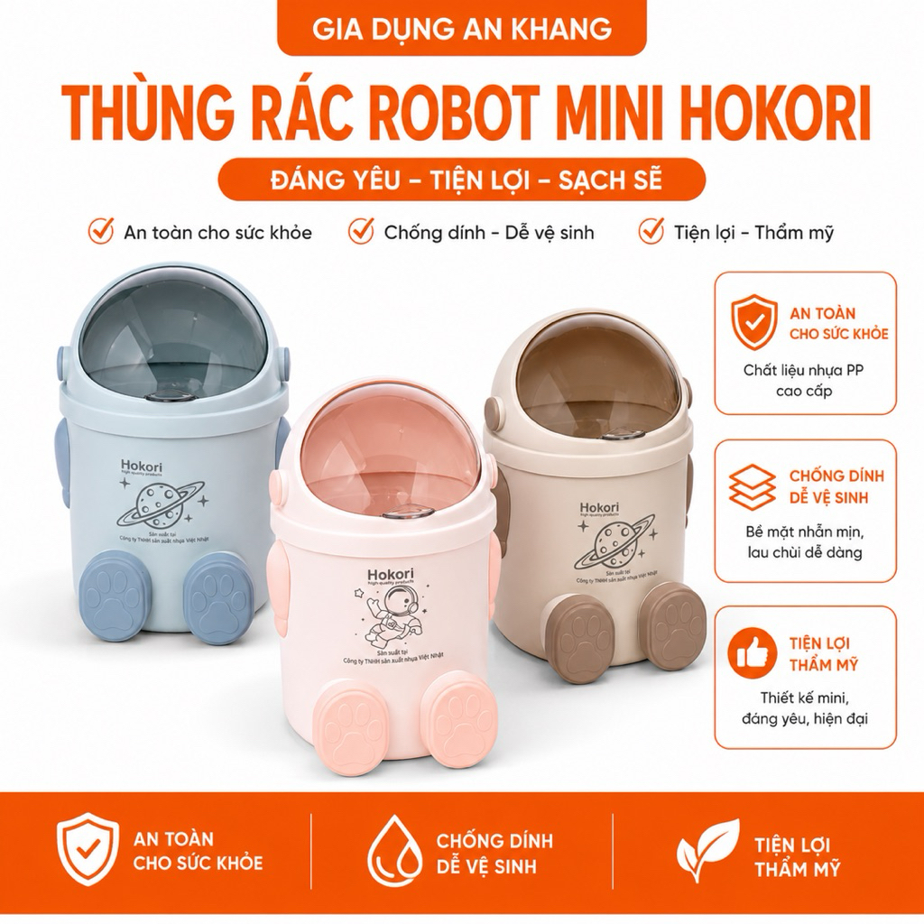 Thùng Rác Mini Để Bàn HOKORI