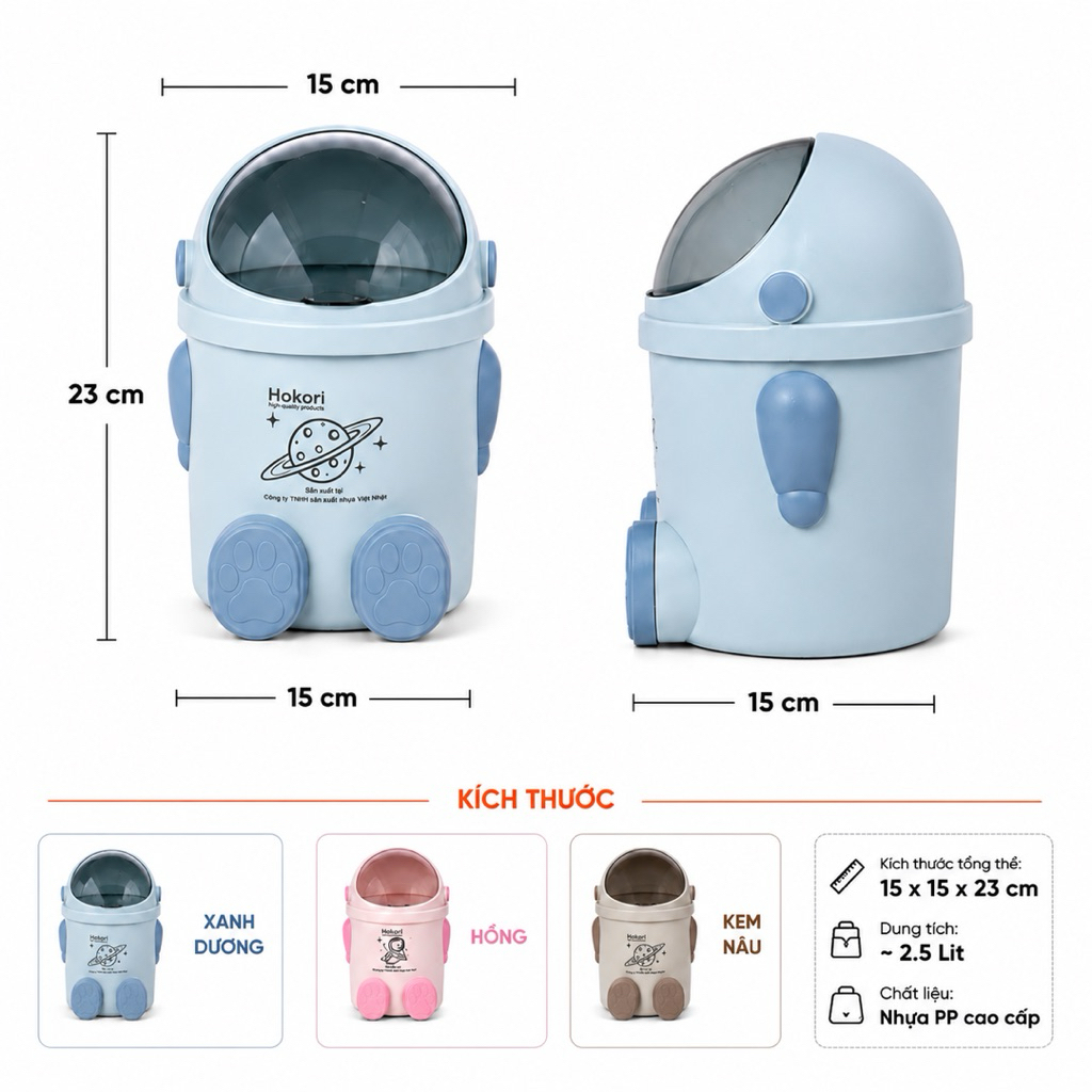 Thùng Rác Mini Để Bàn HOKORI