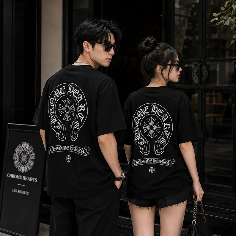 Áo Thun Unisex Chrome Hearts Form Rộng - Thiết Kế In Lưng Cực Chất