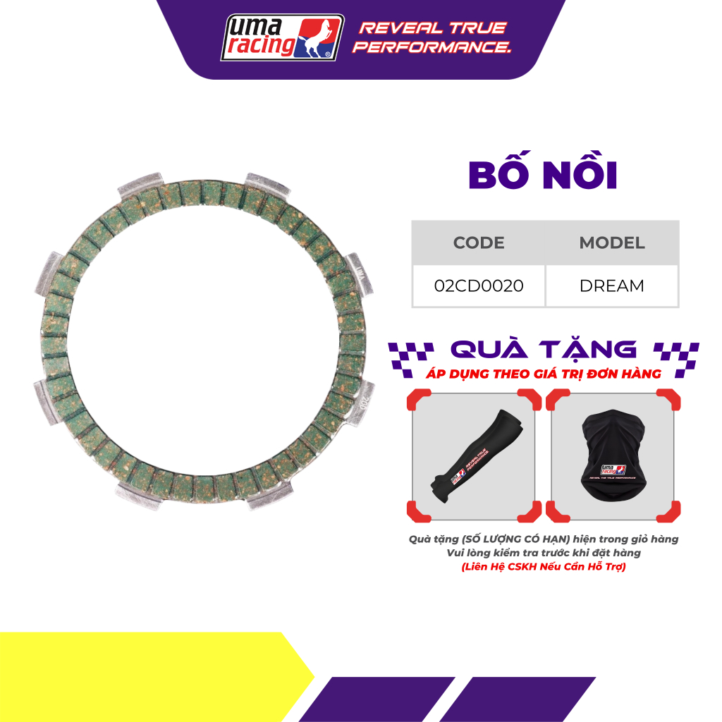 Bộ Bố Nồi (Lá Bố) UMA Racing Cho Honda Dream – Hỗ Trợ Truyền Động, Sang Số Nhịp Nhàng