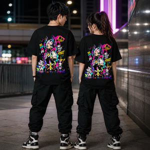 100% Cotton Áo Thun Nam Nữ Unisex Form Rộng Streetwear – Áo Oversize In Hình Anime Neon Cá Tính, Chất Cotton Mềm Mịn