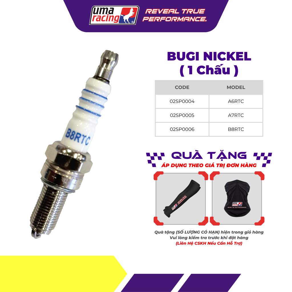 Bugi UMA RACING UTECH NICKEL SPARK - (Bugi một chấu)