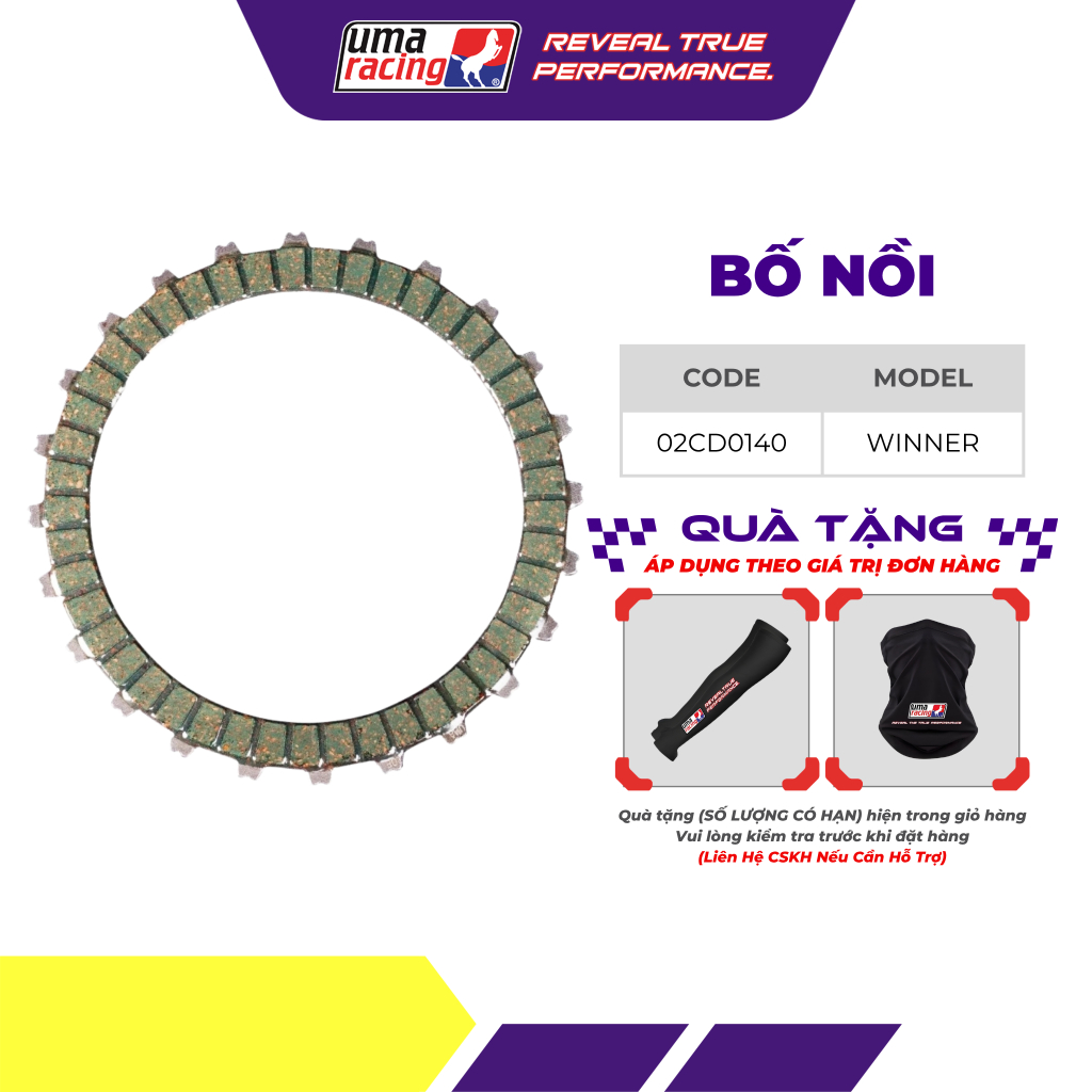 Bộ Bố Nồi (Lá Bố) UMA Racing Cho Honda Winner 150 / Winner X – Sang Số Nhịp Nhàng