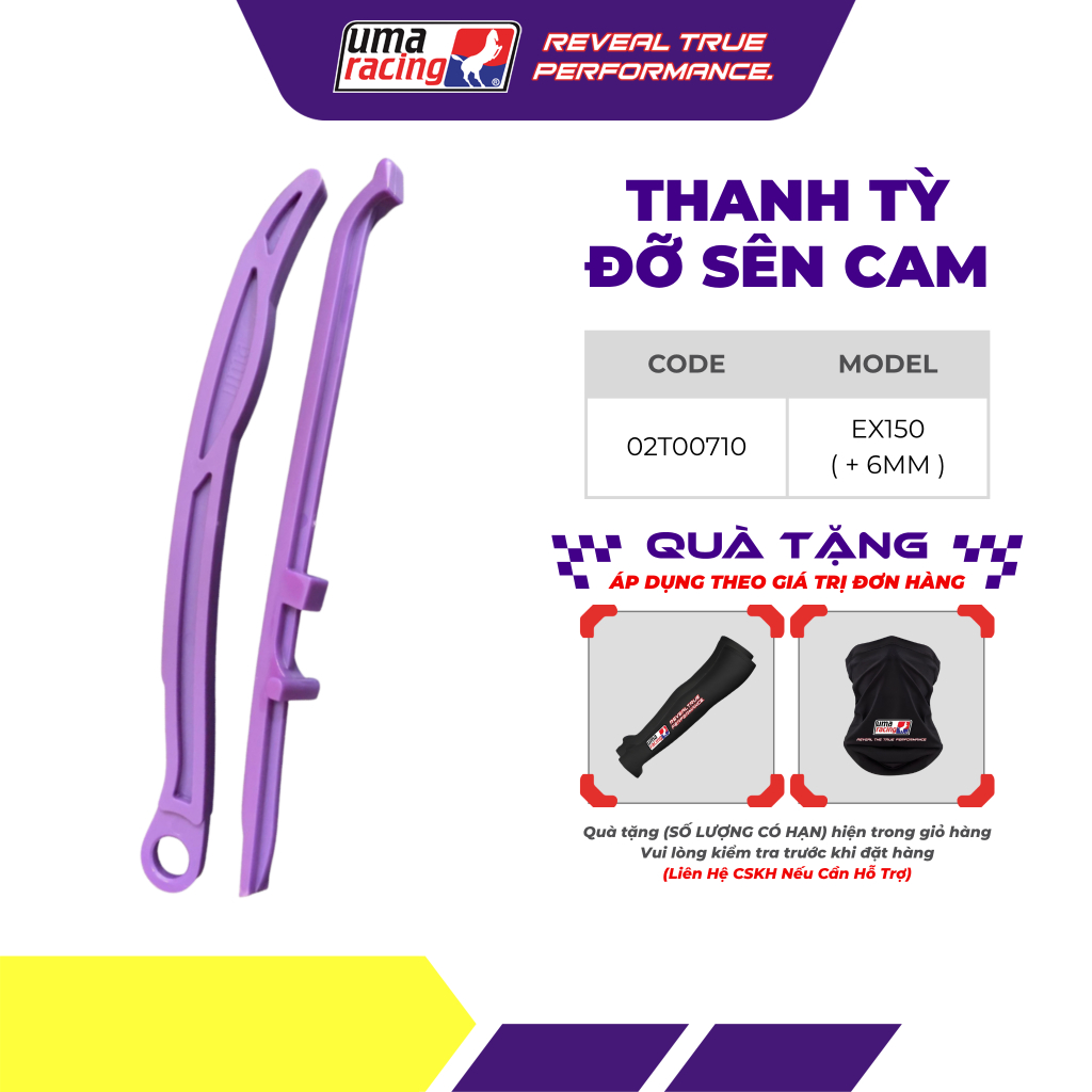 Thanh Tỳ Đỡ Sên Cam UMA Racing +6mm Cho Yamaha Exciter 150