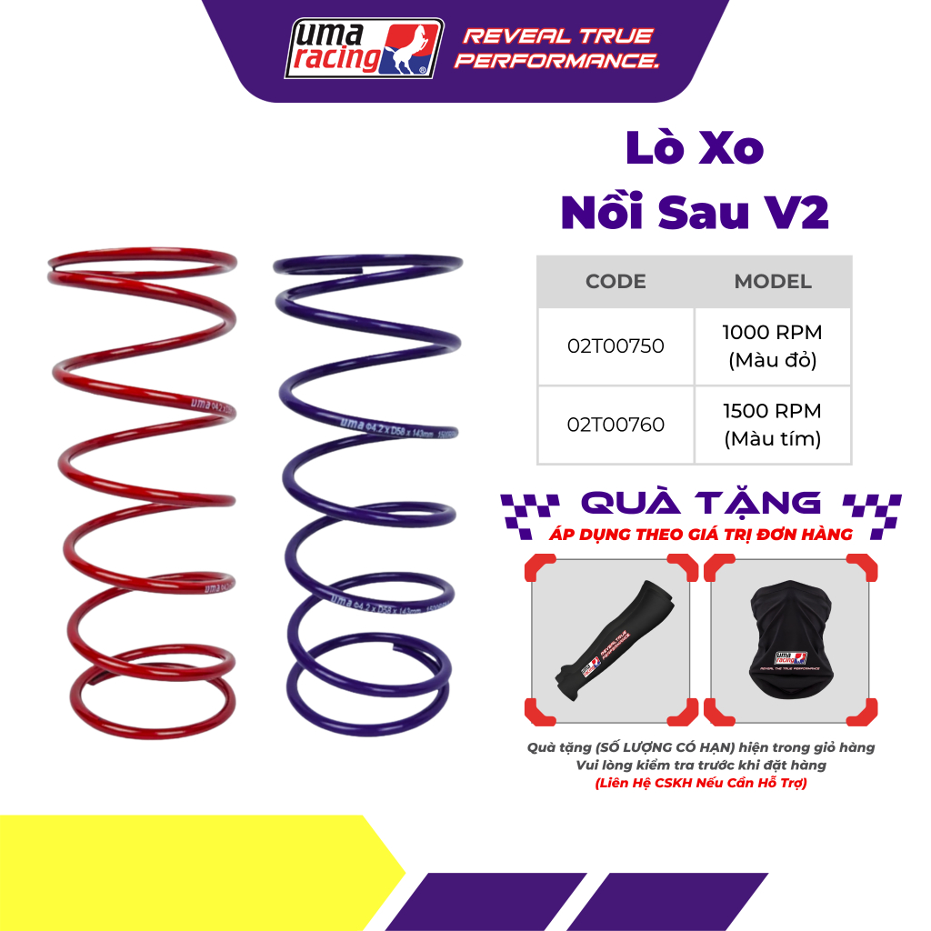 Lò Xo Nồi Sau UMA Racing V2 Cho Vario 150 / 160 / ADV 150 / 160 (1000RPM – 1500RPM)