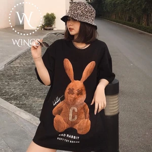 Áo Thun Unisex BAD RABBIT Form Rộng In Gấu Bông Cam Cực Chất, Phong Cách Streetwear