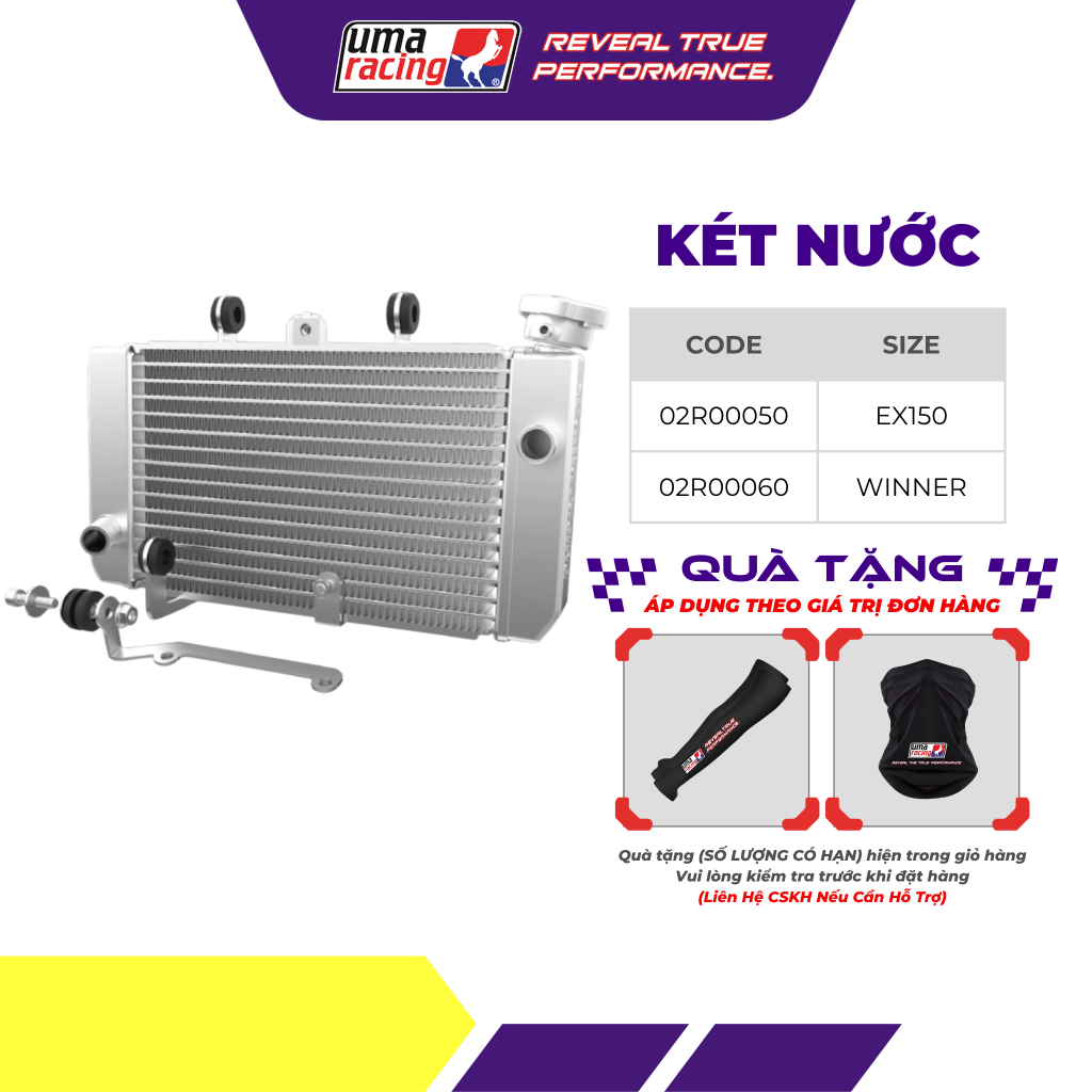 Két Nước UMA Racing Cho Exciter Winner – Tản Nhiệt Nhanh Nhôm Cao Cấp