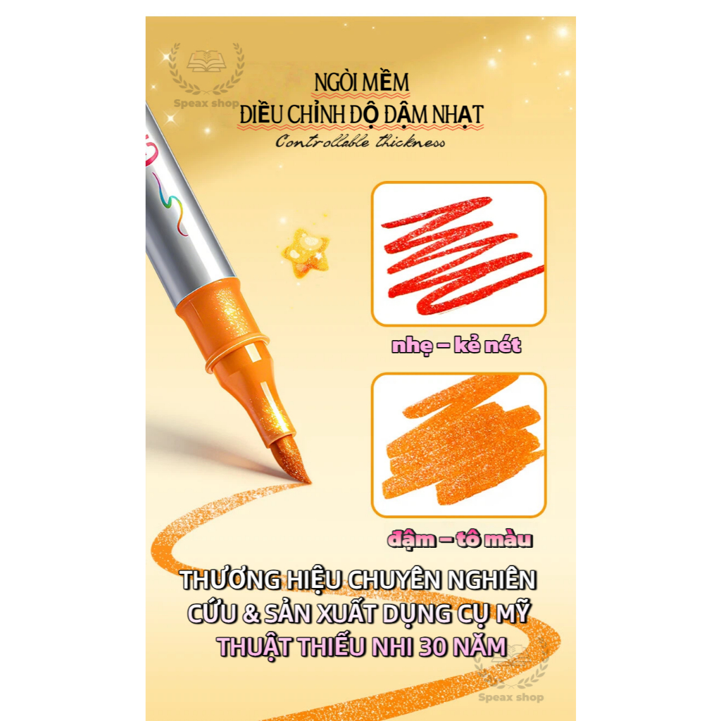 Bút Marker Nhũ Truecolor 2 Đầu 2 Màu 24-120 Màu Hiệu Ứng Lấp Lánh Vẽ Tranh Tô Màu Làm Thiệp Handmade Trang Trí Sổ Tay