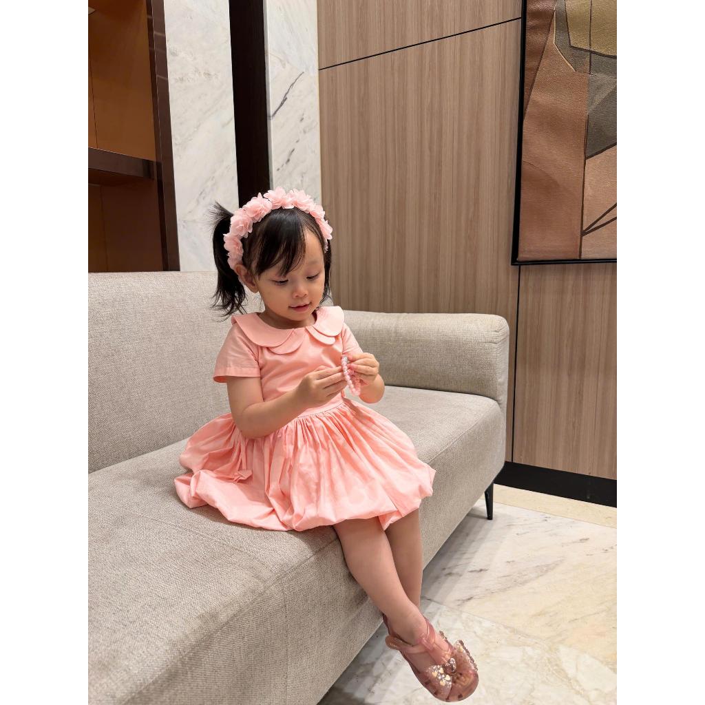 Little Soda - Bờm tóc cho bé gái Rosy Crown -  Phụ kiện tóc hoa voan bồng bềnh phong cách Hàn Quốc cho bé 1-5 tuổi