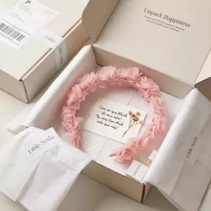 Little Soda - Bờm tóc cho bé gái Rosy Crown - Phụ kiện tóc hoa voan bồng bềnh phong cách Hàn Quốc cho bé 1-5 tuổi