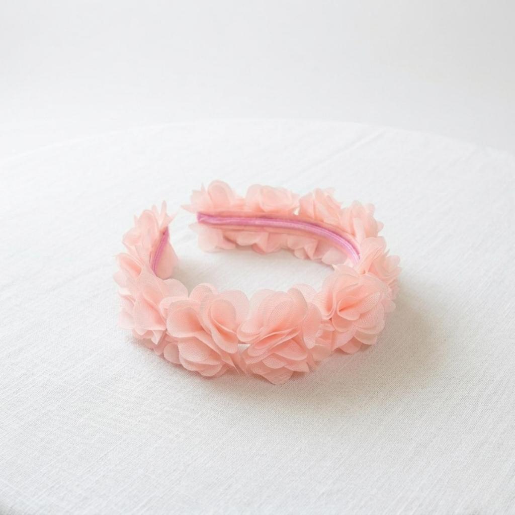 Little Soda - Bờm tóc cho bé gái Rosy Crown -  Phụ kiện tóc hoa voan bồng bềnh phong cách Hàn Quốc cho bé 1-5 tuổi