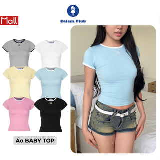 Calem.Club - Áo tay ngắn BABY TOP vải cotton co giãn form nữ basic mặc thoải mái mùa hè năng động