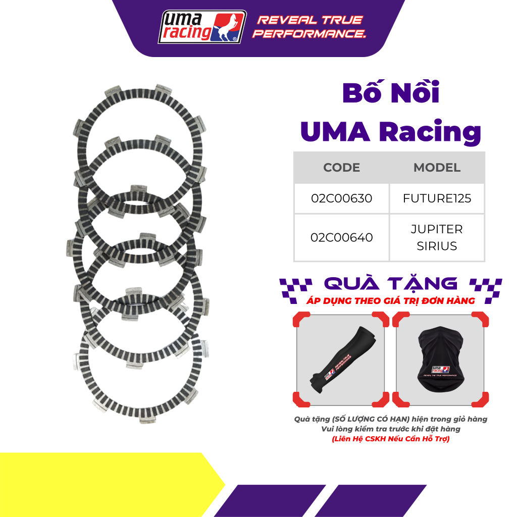 Bố Nồi UMA Racing Cho Future 125, Jupiter, Sirius – Truyền Động Mượt, Tăng Độ Bền Máy