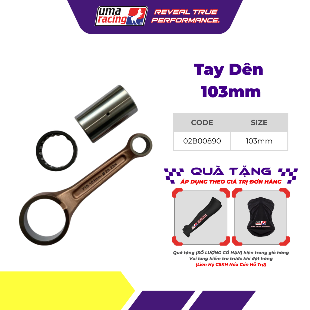 Tay Dên UMA Racing 103mm Cho Yamaha Exciter 150 / 155 / FZ150i / Exciter135 5S