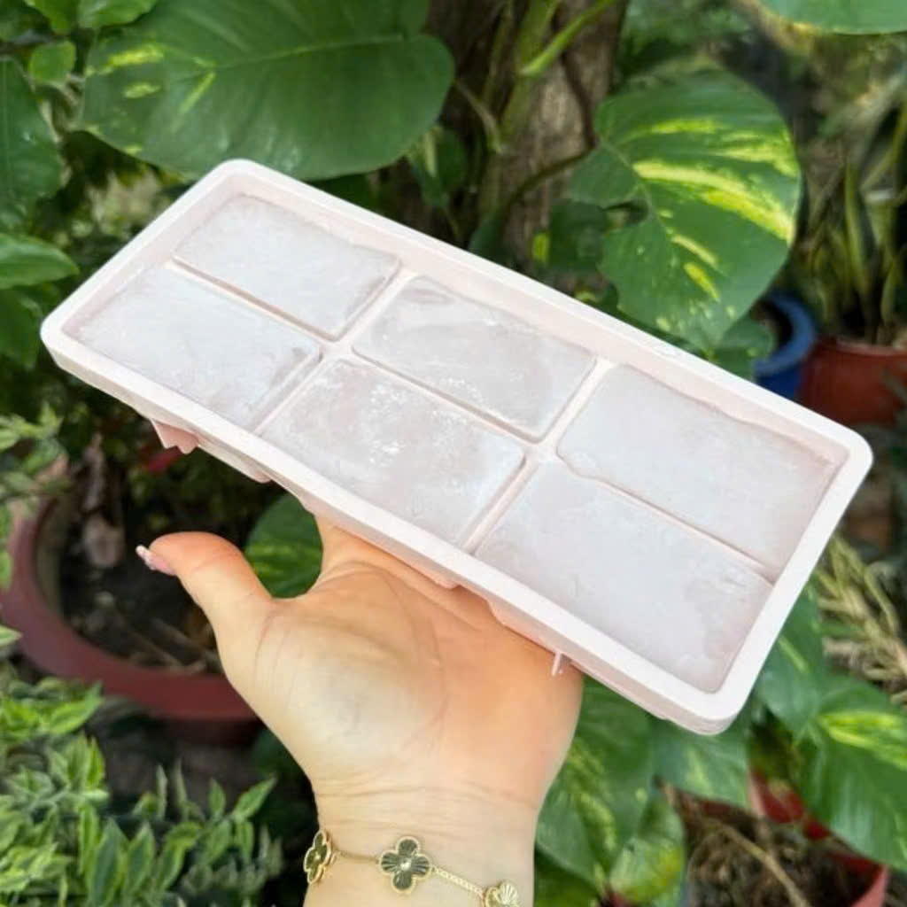 Combo 10 khay làm đá viên lớn 10 khay x 6 viên , nhựa nguyên sinh cao cấp