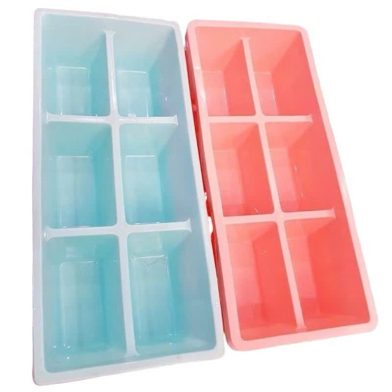 Combo 10 khay làm đá viên lớn 10 khay x 6 viên , nhựa nguyên sinh cao cấp