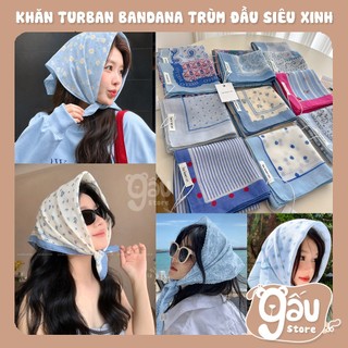 Khăn Vuông Bandana Họa Tiết Vintage Phong Cách Hàn Quốc Chụp Hình Siêu Xinh, Phụ Kiện Mùa Hè Du Lịch Biển Đa Năng