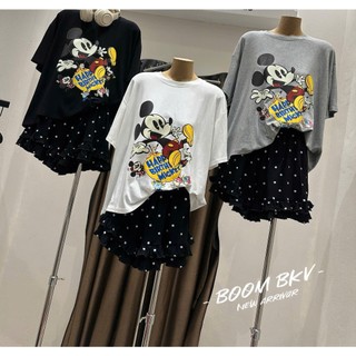 PHẠM THÙY SHOP: SET BỘ IN HÌNH MICKEY MIX QUẦN CHẤM BI ĐEN HÀNG COVER