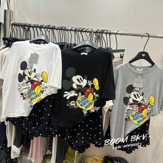 PHẠM THÙY SHOP: SET BỘ IN HÌNH MICKEY MIX QUẦN CHẤM BI ĐEN HÀNG COVER