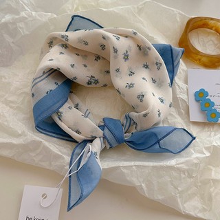 Khăn Vuông Bandana Họa Tiết Vintage Phong Cách Hàn Quốc Chụp Hình Siêu Xinh, Phụ Kiện Mùa Hè Du Lịch Biển Đa Năng