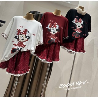 PHẠM THÙY SHOP: SET BỘ IN HÌNH MICKEY MIX QUẦN CHẤM BI ĐỎ HÀNG COVER