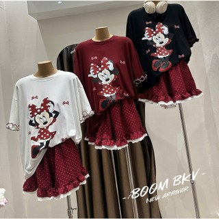 PHẠM THÙY SHOP: SET BỘ IN HÌNH MICKEY MIX QUẦN CHẤM BI ĐỎ HÀNG COVER