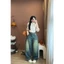 Quần Jean Hari ống cong rộng phối line tôn dáng Curved Leg Brown Line