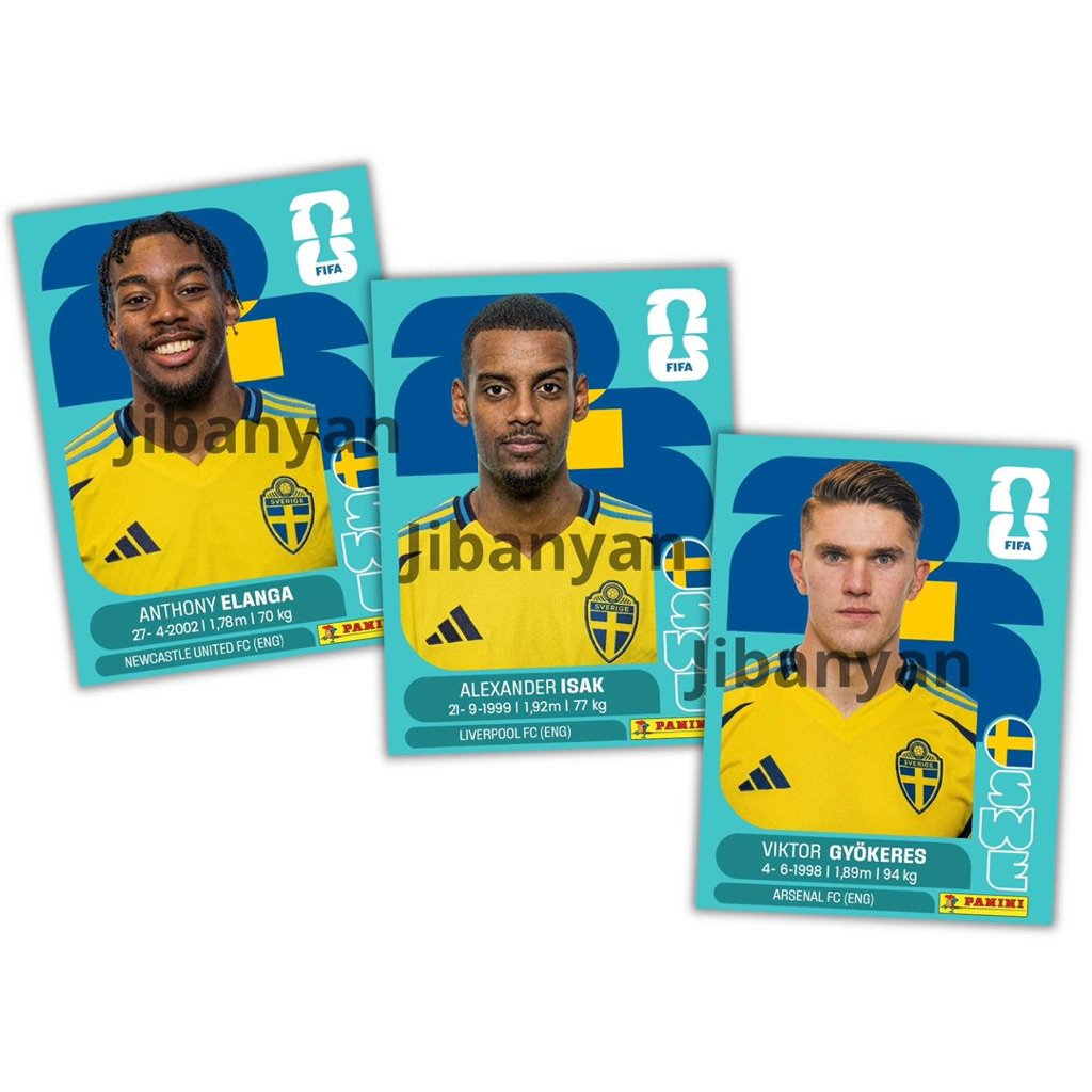 Thẻ cầu thủ bóng đá Thuỵ Điển Panini World Cup 2026