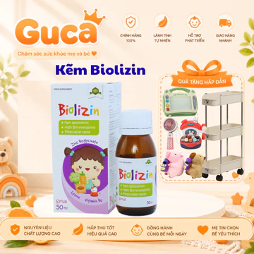 Kẽm hũu cơ biolizin cho bé ăn ngon, đề kháng khoẻ bổ sung kẽm Amin, Lysine, B6 nhập khẩu lọ 50ml