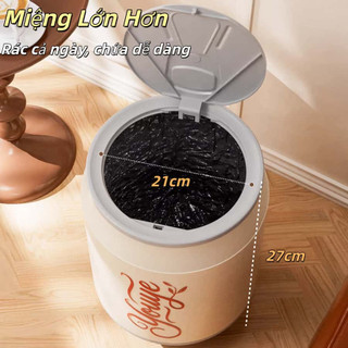 Thùng rác mini có bánh xe | Nắp nhấn tự động không chạm tay | Dễ Dàng Di Chuyển