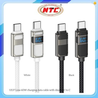 Cáp sạc LCD báo dòng Hoco U137 TypeC to TypeC 60W, dài 1.2M