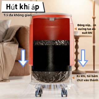 Thùng rác mini có bánh xe | Nắp nhấn tự động không chạm tay | Dễ Dàng Di Chuyển