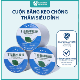Cuộn băng keo chống thấm 5*5m, 10*5m, 20*5m siêu dính dán kín khe hở ngăn nước rò rỉ hiệu quả