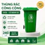 Thùng Rác Nhựa HDPE Cao Cấp Thùng Rác Gia Đình, Công Nghiệp Bền Đẹp 60L 120L 240L Chính Hãng