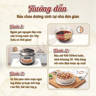 Cháo dưỡng sinh 7 vị, bổ tỳ vị, ấm bụng, dễ tiêu, dưỡng nhan, nhuận sắc, giữ dáng
