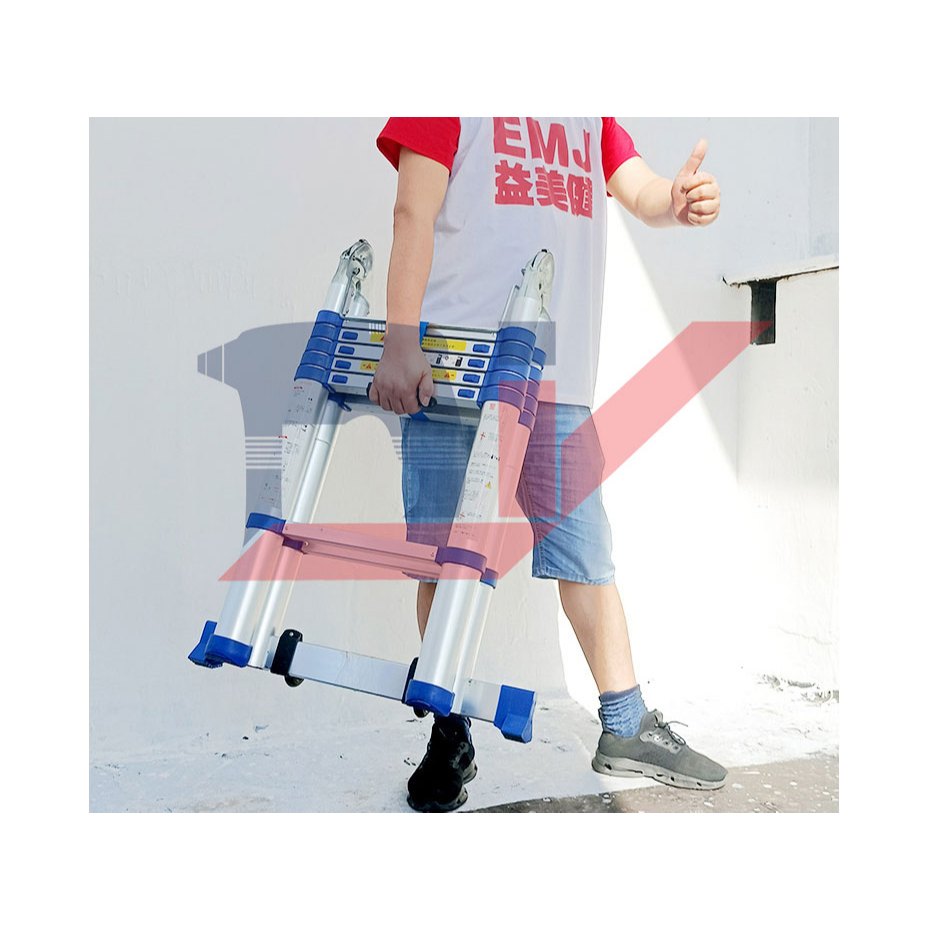 Thang nhôm rút đôi DIY TL-AI-50S chiều cao sử dụng tối đa chữ A 2.4m chữ I 5.0m - Hàng chính hãng - bảo hành 18 tháng