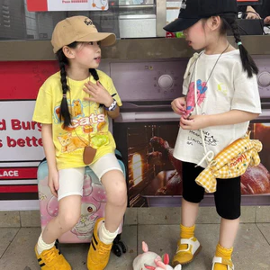 Sét Bé Gái HỌA TIẾT MÈO-TRÁI TIM QC62 K.Kid Bộ Mùa Hè Cotton Mát Mềm Mịn Size 8-20kg M88