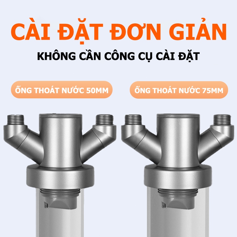Đầu Nối Thoát Nước 3 Đường Cao Cấp - Chống Trào Ngược & Ngăn Mùi Tuyệt Đối Cho Máy Giặt & Máy Rửa Bát - Phi 50/75mm