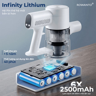 Máy hút bụi gia đình Rowanto VS6 Không Dây Thiết Kế Nhỏ Gọn Tiện Lợi Vừa Hút Vừa Lau