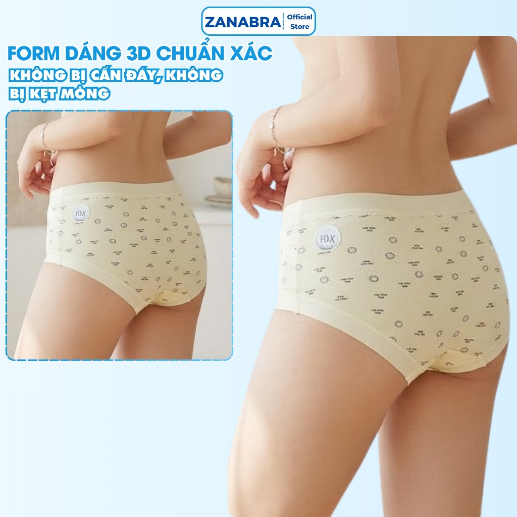 [Mẫu Mới 2026] Quần Lót Quần Chip Nữ Boxer Cotton Viền Su Tàng Hình Không Lộ Viền Đáy Lót Kháng Khuẩn 10A ZANABRA L6005